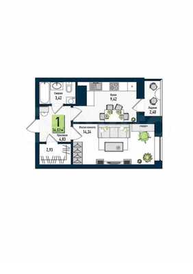 Купить 1-комнатную квартиру